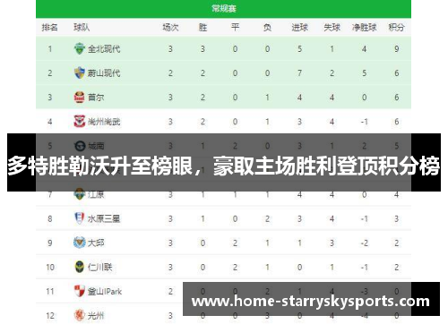 多特胜勒沃升至榜眼，豪取主场胜利登顶积分榜